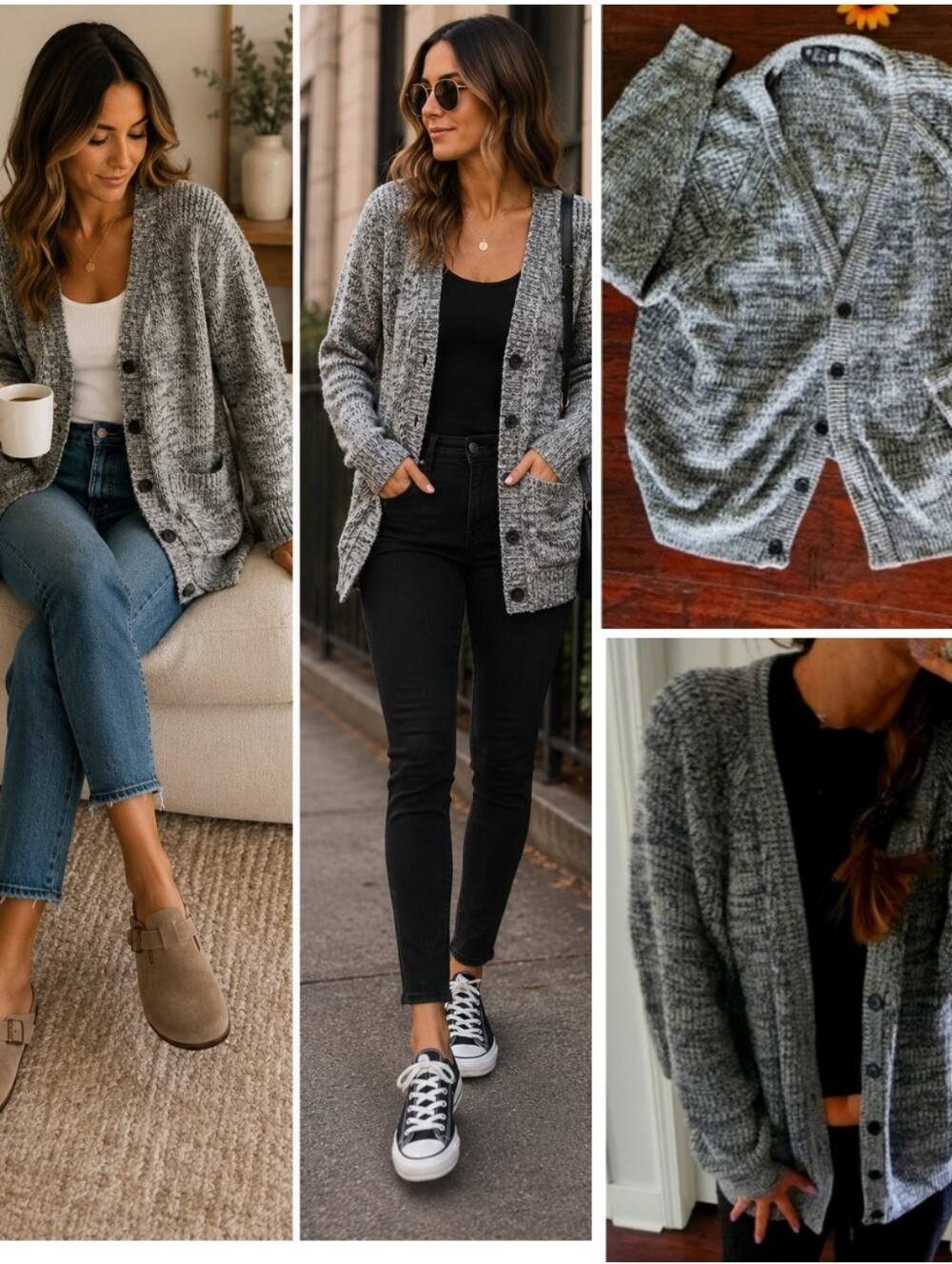 VINTAGE EXPRESSIONS GRAY CARDIGAN 💕💥